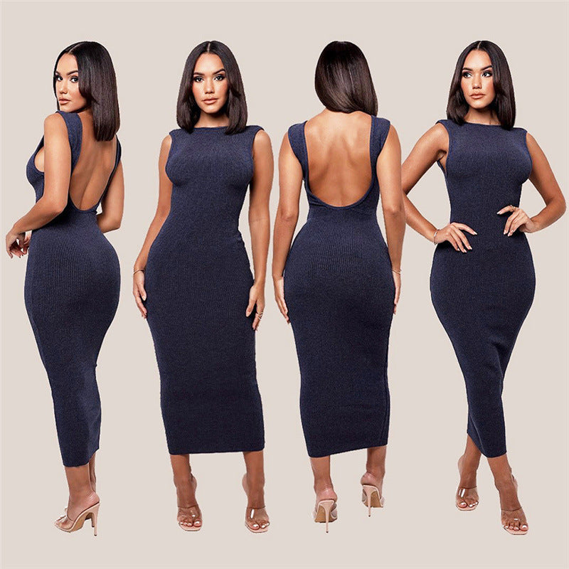 Fashion One-shoulder Openback Sexy Temperament Slim Fit Hip Dress