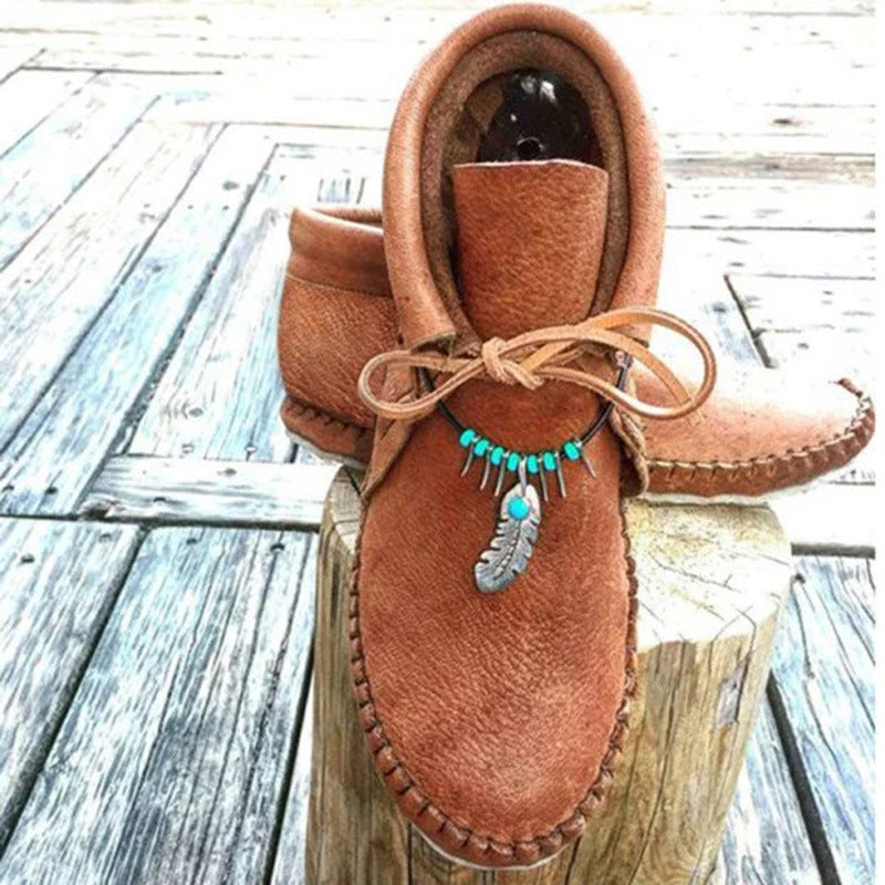 And Bare Short Boots Winter Plush Warm Snow Boots Vintage Martin Boots