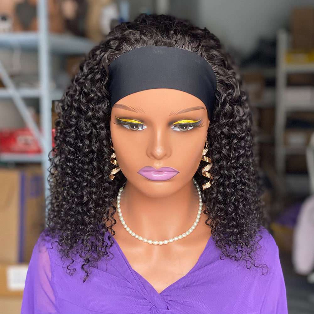 Curly Headband wig Human Hair Wigs