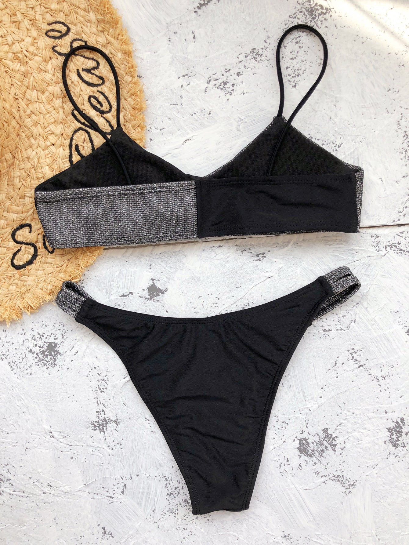 Sexy Ladies Split Swimsuit In Glitter Bikini