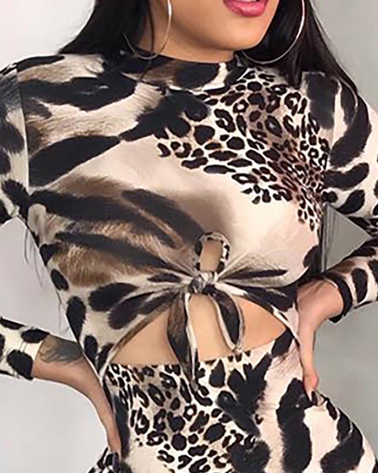 Leopard Print Navel Slim Sexy Nightclub Dress