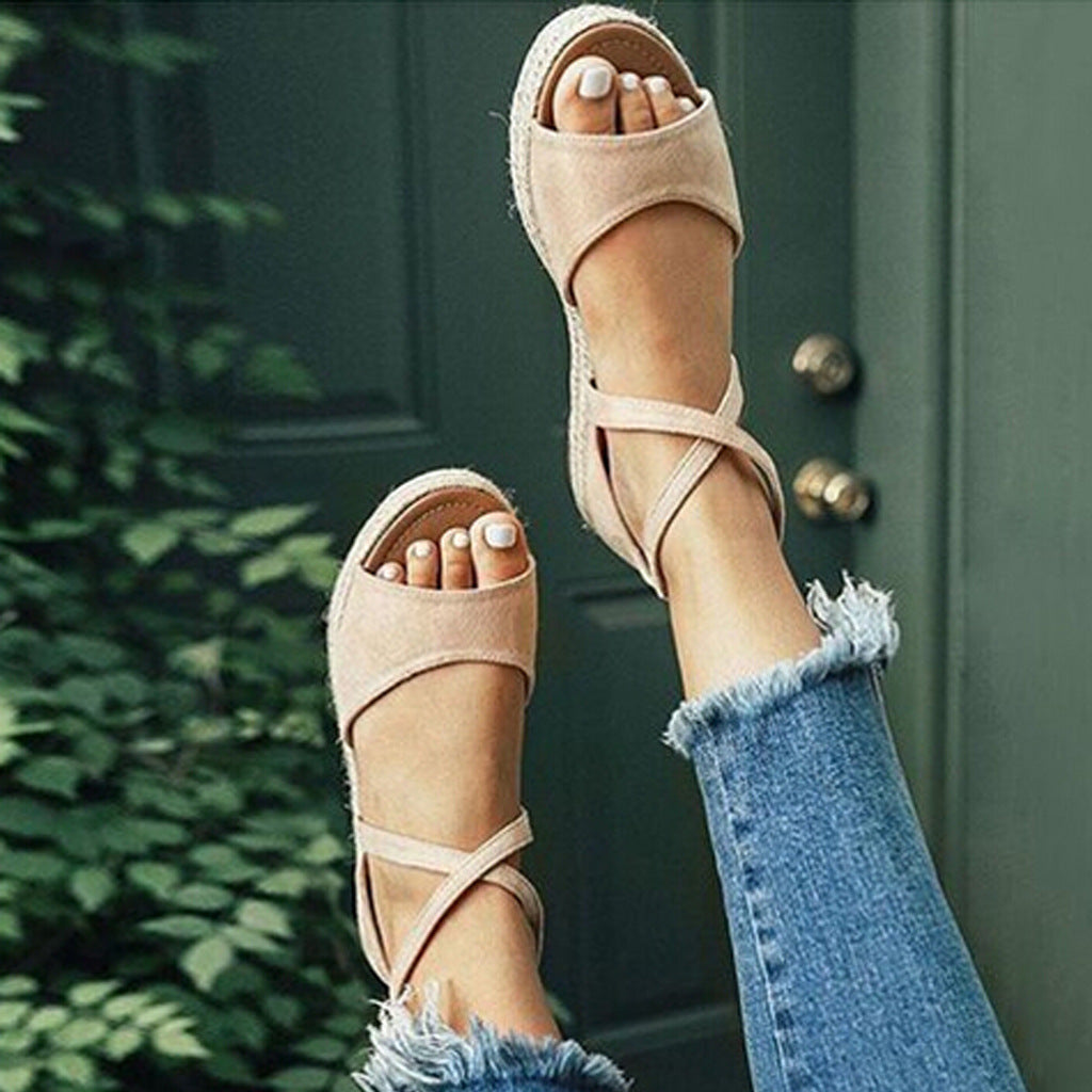 Hemp Rope Platform Shoes Fish Mouth Sandals