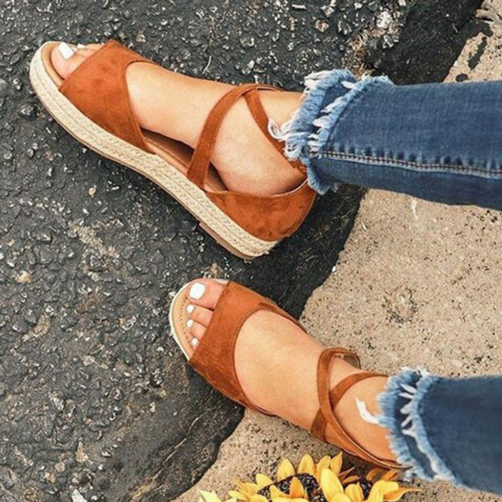 Hemp Rope Platform Shoes Fish Mouth Sandals