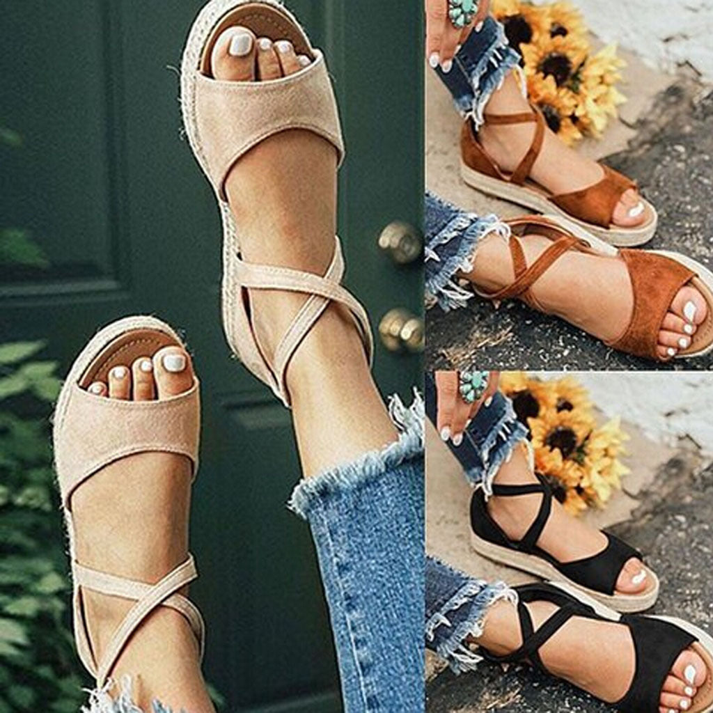 Hemp Rope Platform Shoes Fish Mouth Sandals