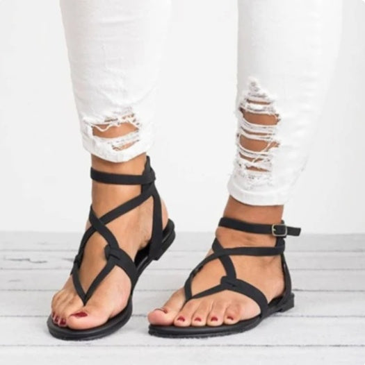 Lace-up Flip Flops Flat Sandals