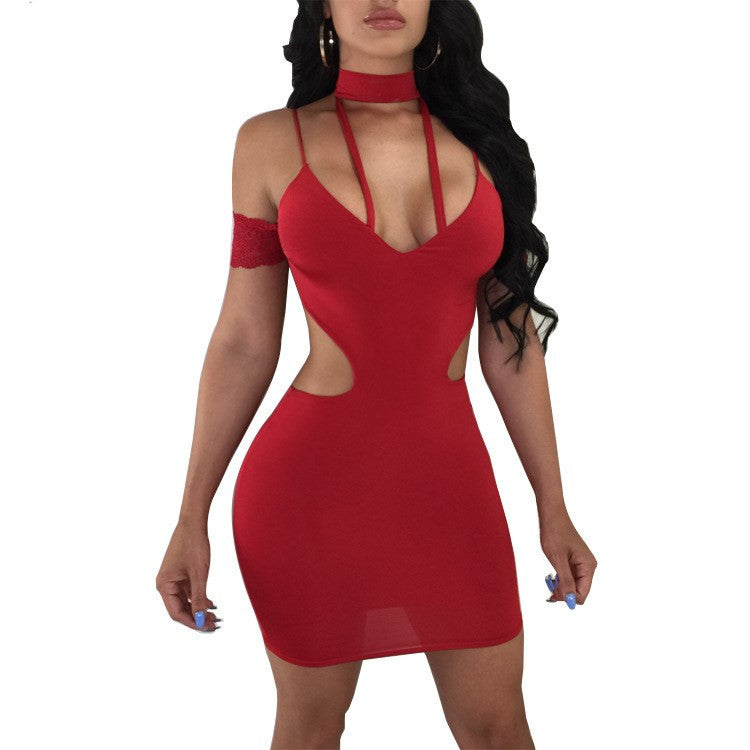 Ladies Lace Suspender Sexy Lace-up Dress Nightclub Skirt
