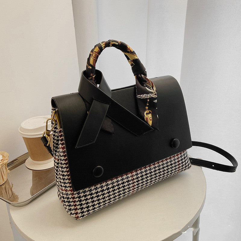 Fashion grid bag shoulder messenger bag