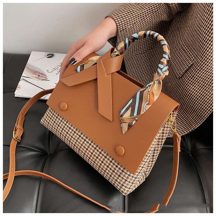 Fashion grid bag shoulder messenger bag