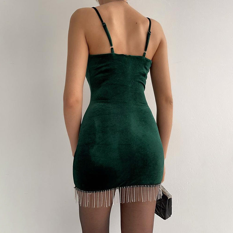 New Women's Fashion Slim Sling Halter Lace Dress