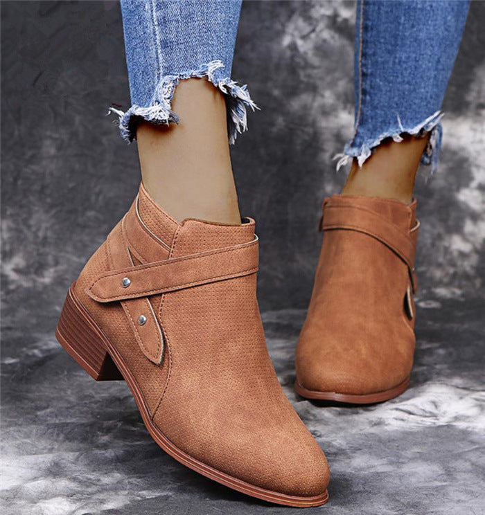 Large Size Single Boots Thick Heel Boots Ladies