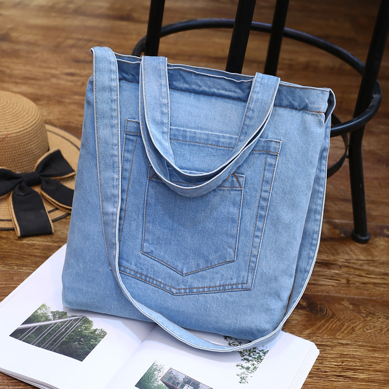New fashion color denim cloth shoulder bags fashion simple dual-purpose Satchel