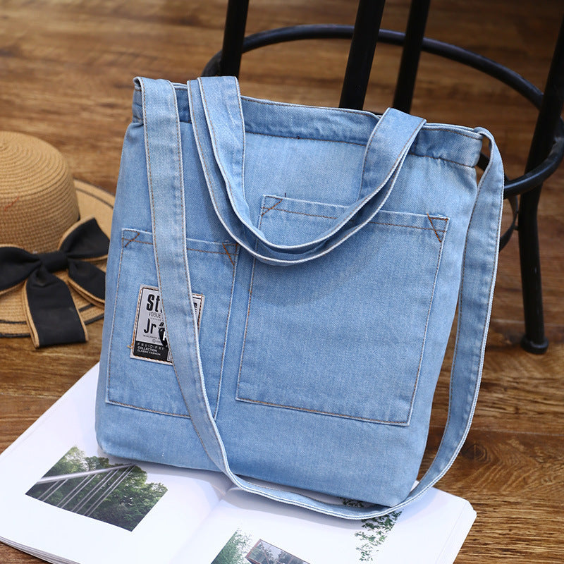 New fashion color denim cloth shoulder bags fashion simple dual-purpose Satchel