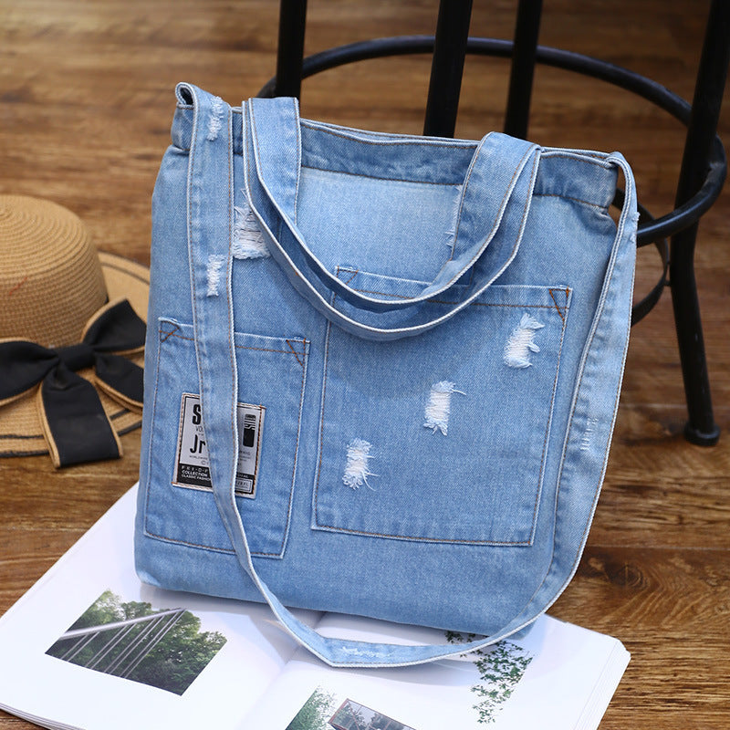 New fashion color denim cloth shoulder bags fashion simple dual-purpose Satchel
