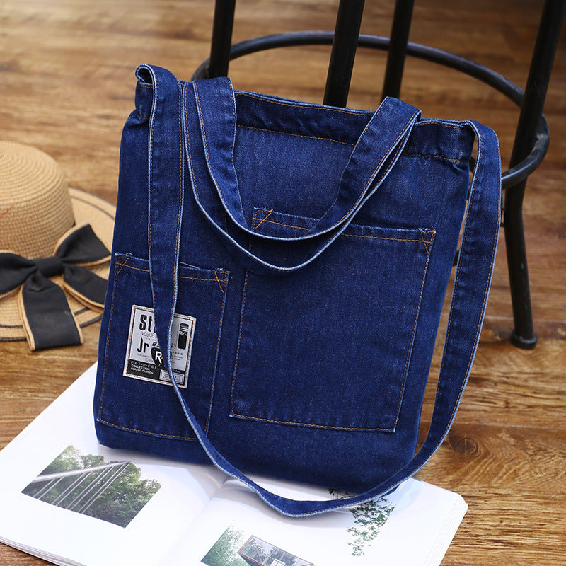 New fashion color denim cloth shoulder bags fashion simple dual-purpose Satchel