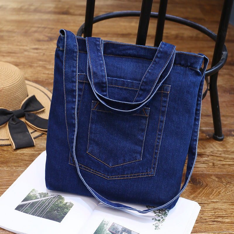 New fashion color denim cloth shoulder bags fashion simple dual-purpose Satchel