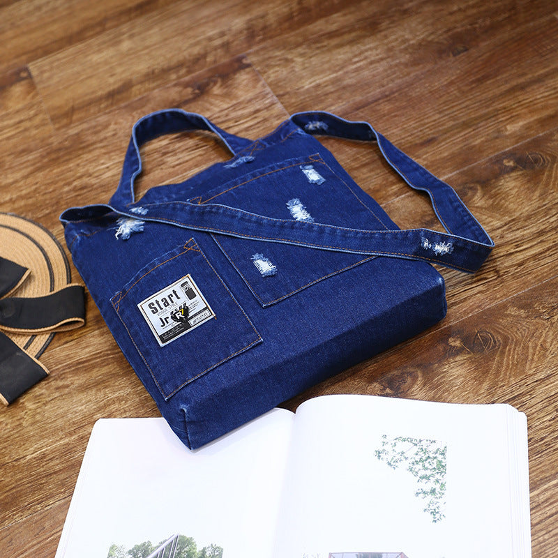 New fashion color denim cloth shoulder bags fashion simple dual-purpose Satchel