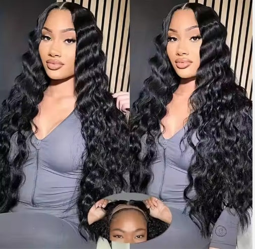 Glueless Wigs Human Hair Pre Plucked Pre Cut 200 Density Transparent HD Lace Frontal Wigs Loose Deep Wave Wigs