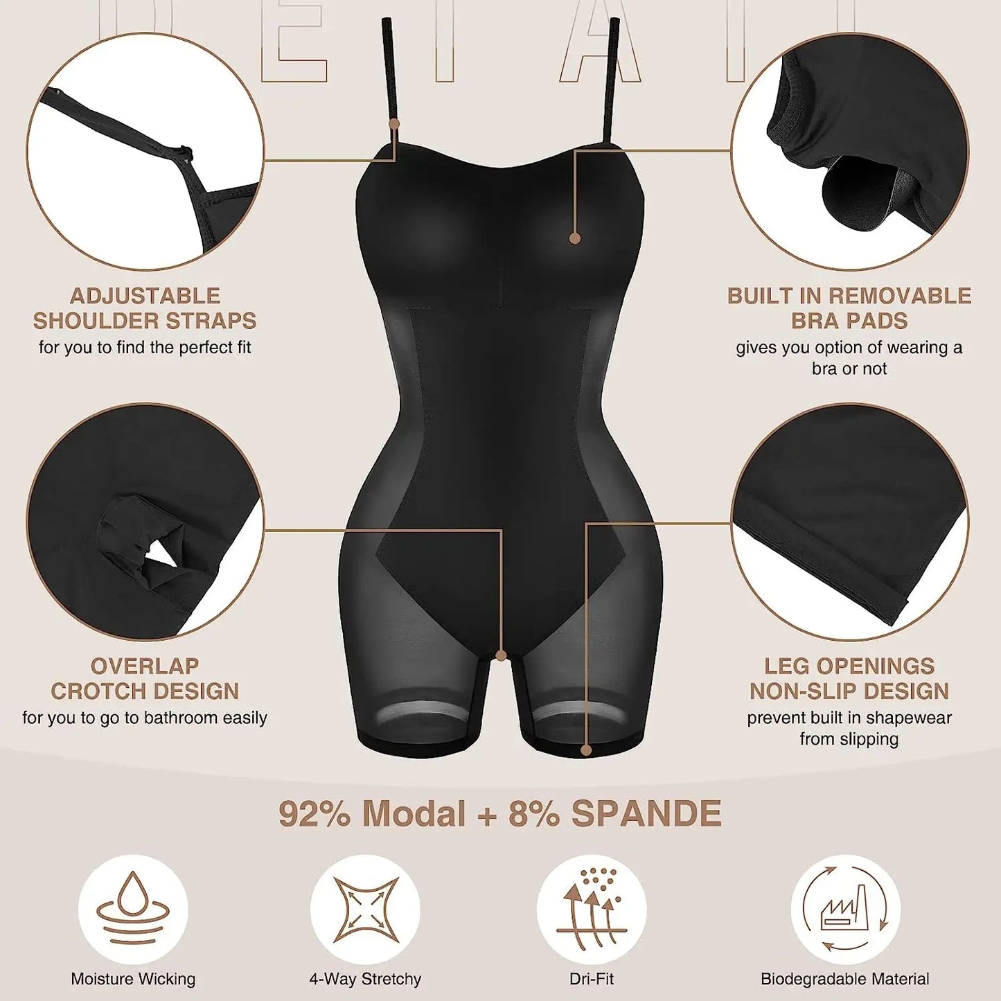 Light Belly Contracting One-piece Two-in-one Sling Body Shaping Dress