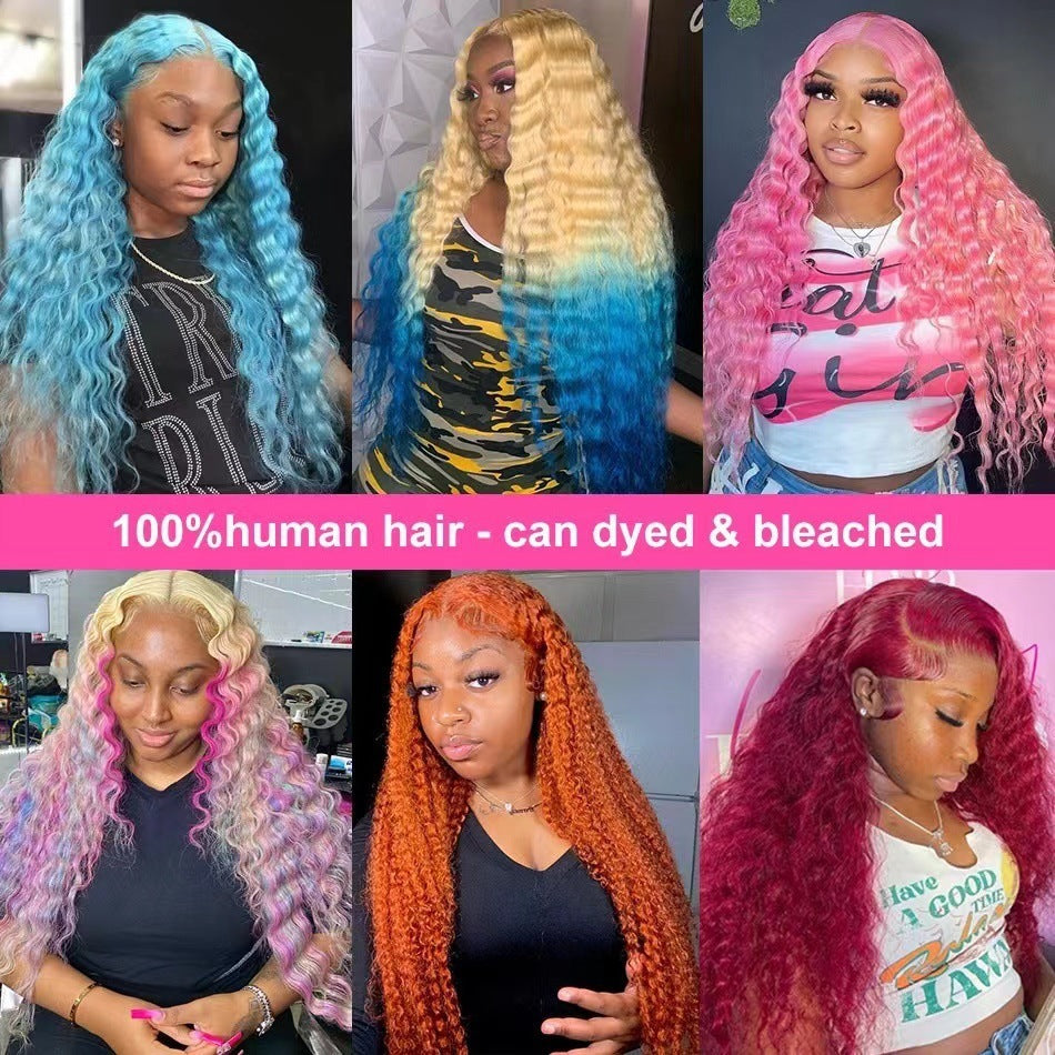 Long Curly Hair Front Lace Full Head Wig