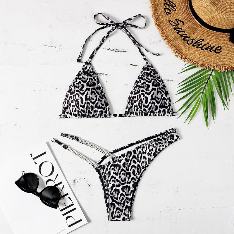 Leopard Print Bikini European And American Sexy Split