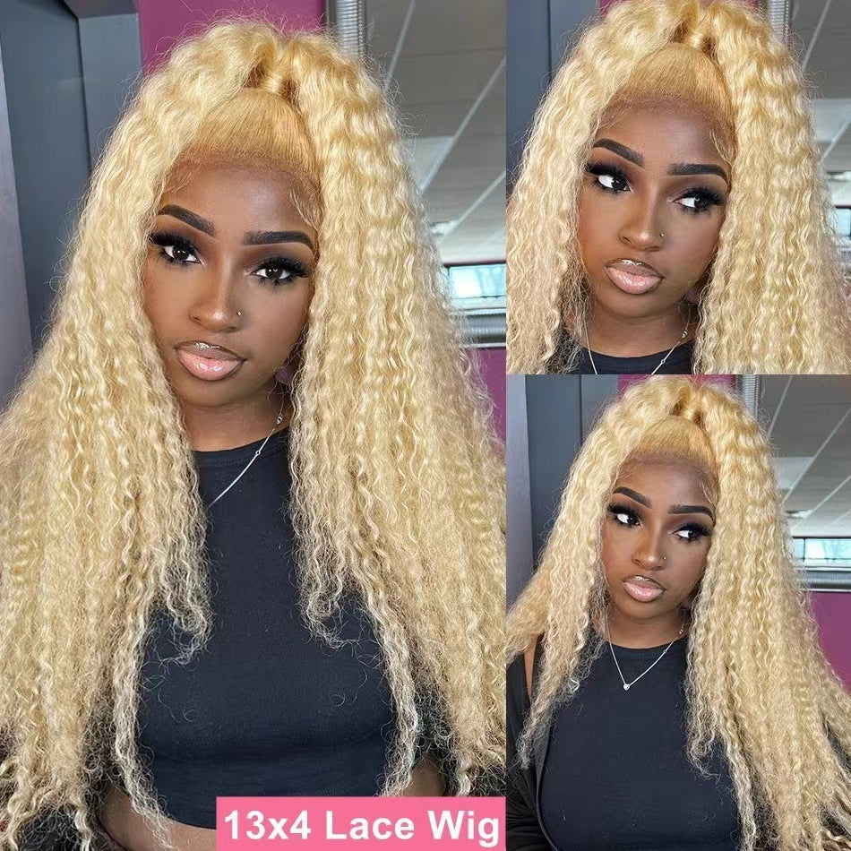 Long Curly Hair Front Lace Full Head Wig