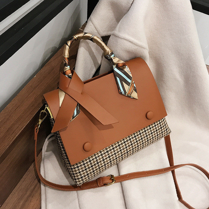 Fashion grid bag shoulder messenger bag