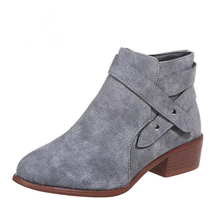 Large Size Single Boots Thick Heel Boots Ladies