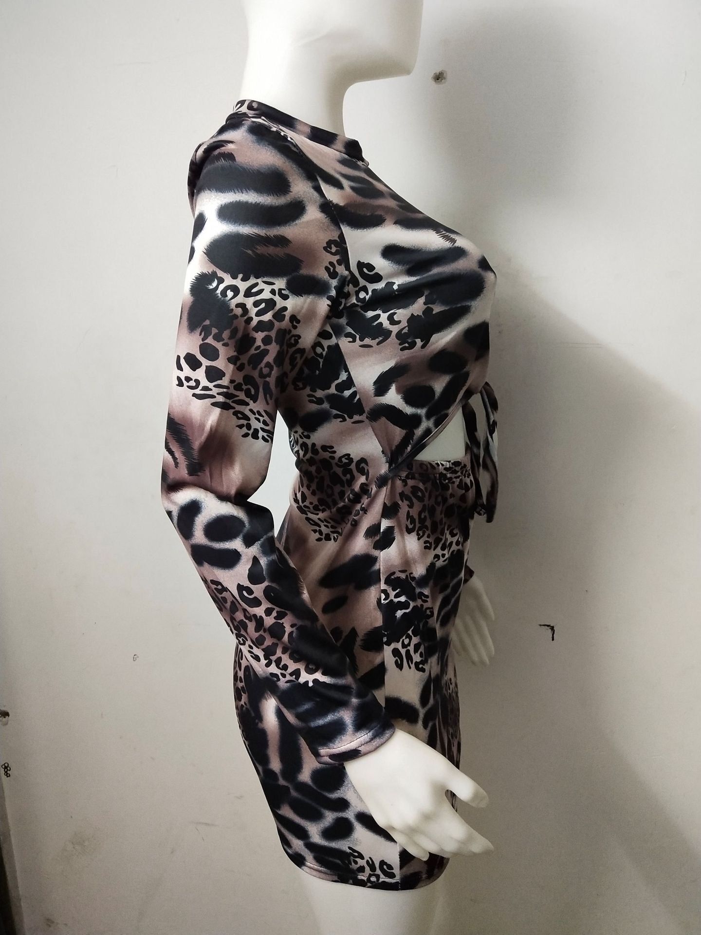 Leopard Print Navel Slim Sexy Nightclub Dress