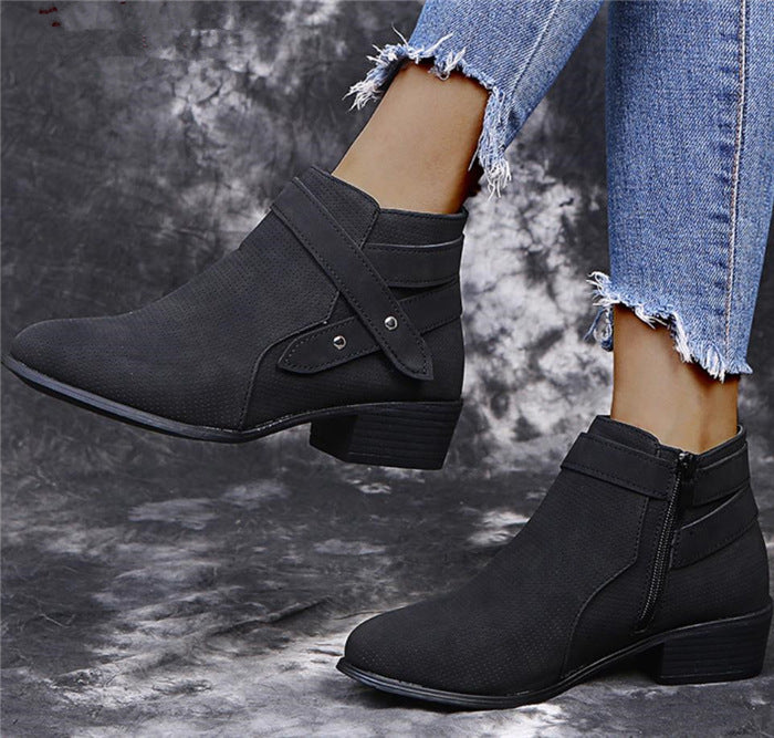Large Size Single Boots Thick Heel Boots Ladies