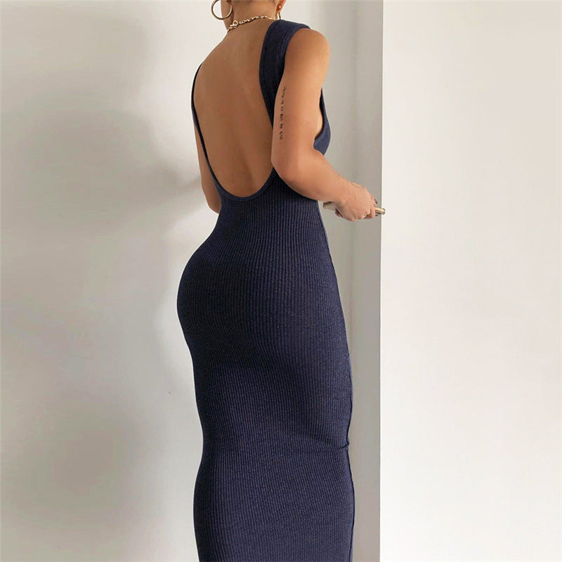 Fashion One-shoulder Openback Sexy Temperament Slim Fit Hip Dress