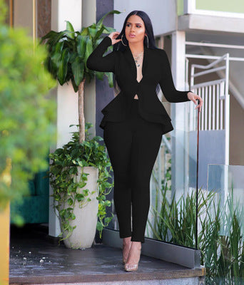 Ruffled business uniform