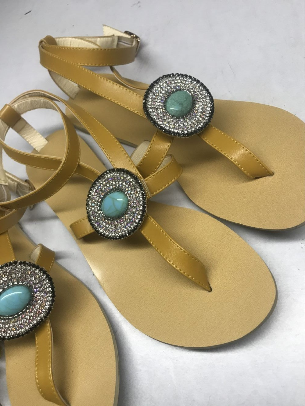 Rhinestone Compass Roman Sandals Plus Size Women's Shoes