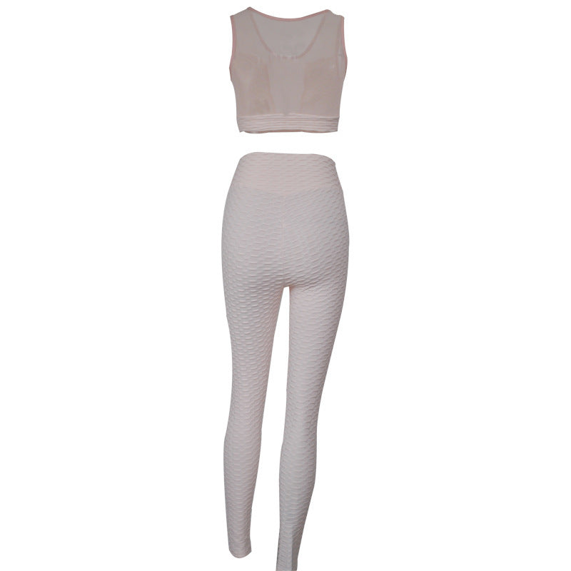 See-through Sexy Sleeveless Yoga Sports Suit