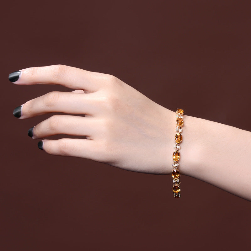 Full Of Drill Low Luxury Earrings Mosanite Bracelet Jewelry Set