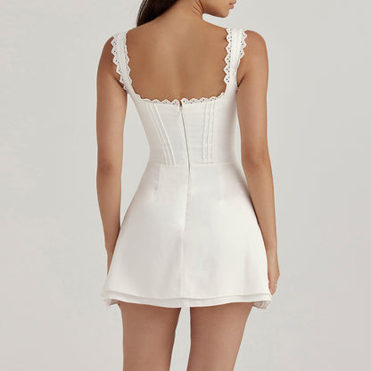 Women's Hollow Lace Suspender Dress