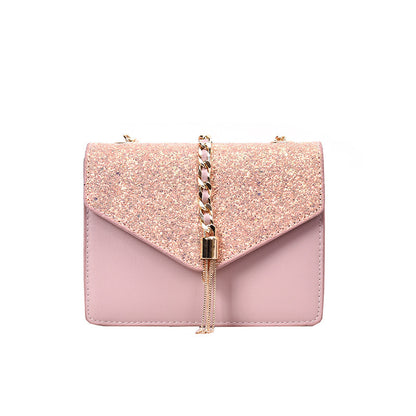 Sequined shoulder messenger bag wild chain small square bag