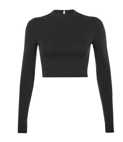 Women's Long Sleeve Bottoming Shirt Sexy Solid Color T-shirt Women's Wear