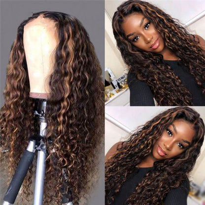 Women's African Small Curly Wig Wig Mixed Color Long Curly Hair