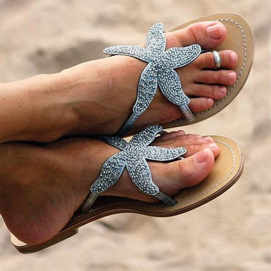 Cross-Border Foreign Trade Large Size Women'S Sandals, Women'S Summer Flip Flops, Starfish Shoes, Women'S Flat Bottom Casual Fashion Women'S Shoes