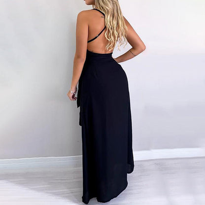 European Hot Style Sexy High Slit Lanyard Suit