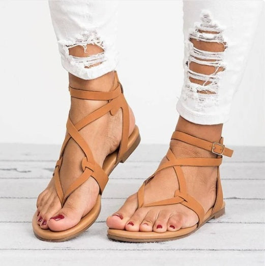 Lace-up Flip Flops Flat Sandals