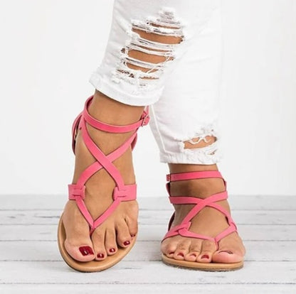 Lace-up Flip Flops Flat Sandals