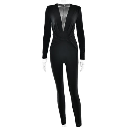 Sexy Deep V-neck Jumpsuit For Women