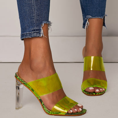 Women's crystal heel sandals