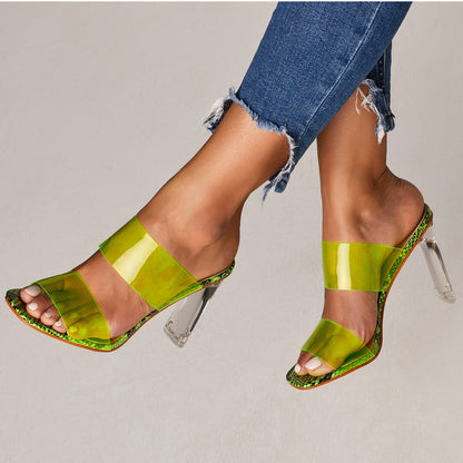 Women's crystal heel sandals