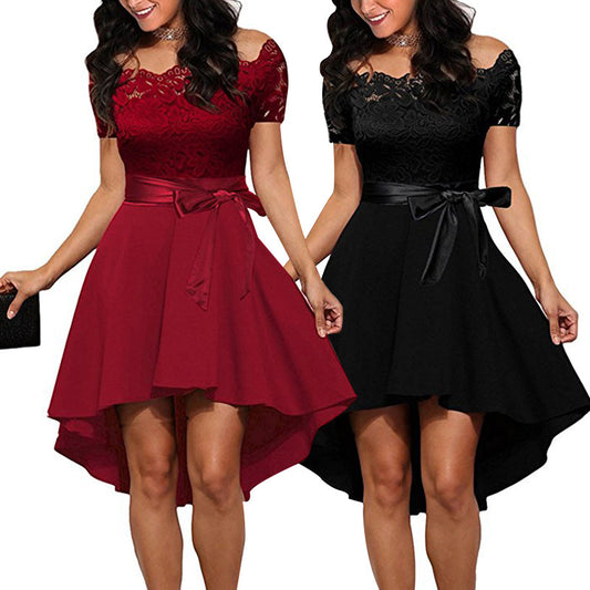 Off-the-shoulder lace dress