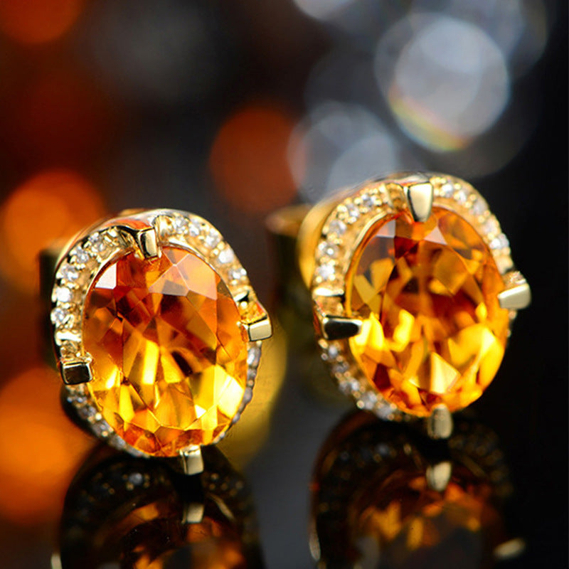Full Of Drill Low Luxury Earrings Mosanite Bracelet Jewelry Set