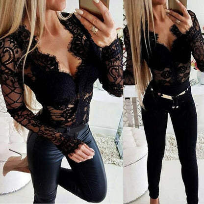 European and American sexy women see through long sleeves