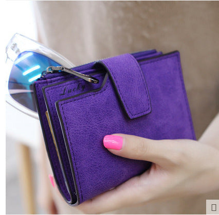 Matte Leather Zipper Wallet Coin Purse