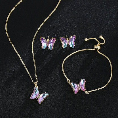 New Butterfly Necklace Jewelry Set